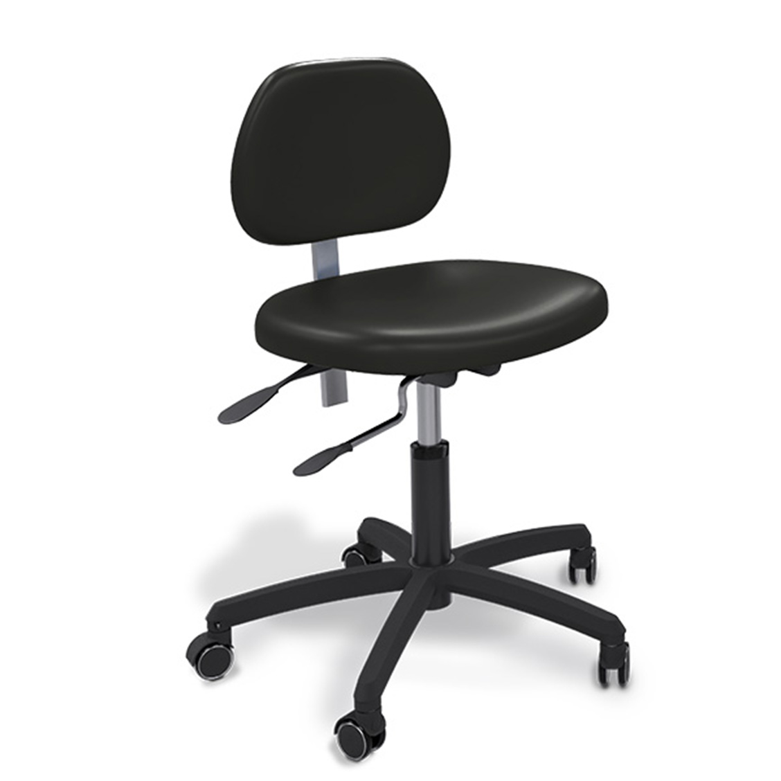 A-dec Performer eVo dental stool with crow upholstery