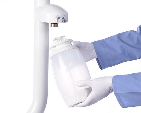 A-dec water bottle design reduces risk of cross contamination